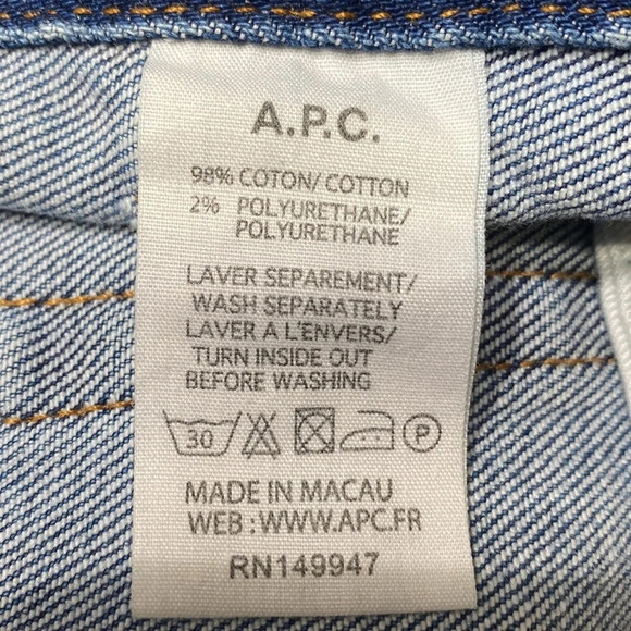 A.P.C. Droit High Rise Medium Wash Skinny Jeans Size 29 - Picture 8 of 9